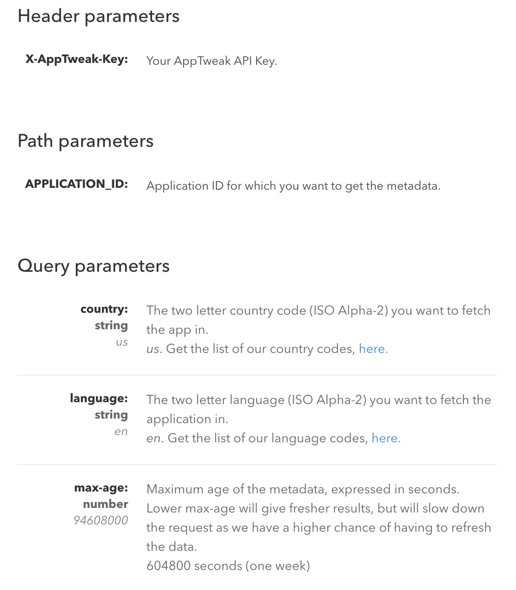AppTweak API ASO Intelligence documentation example